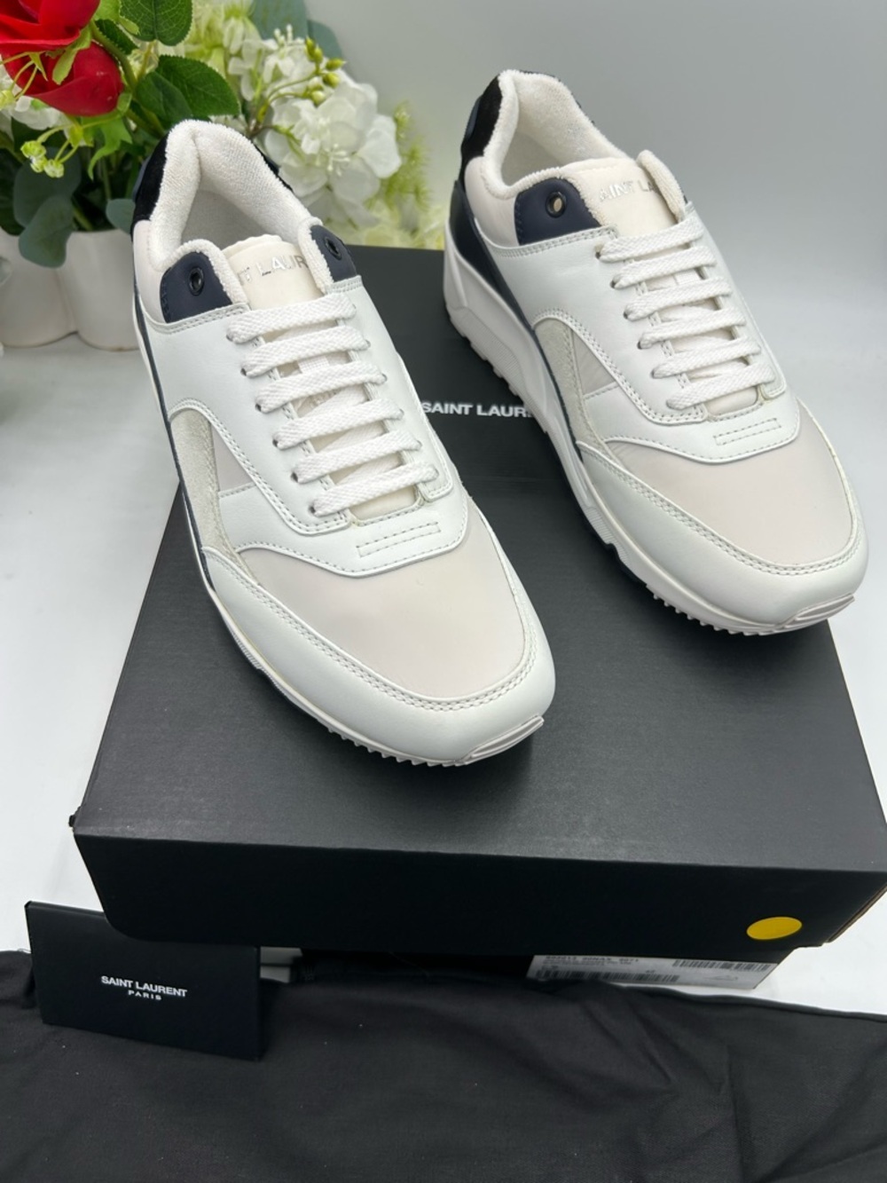 Men's Saint Laurent bump color block suede/leather sneakers size 42/9 US